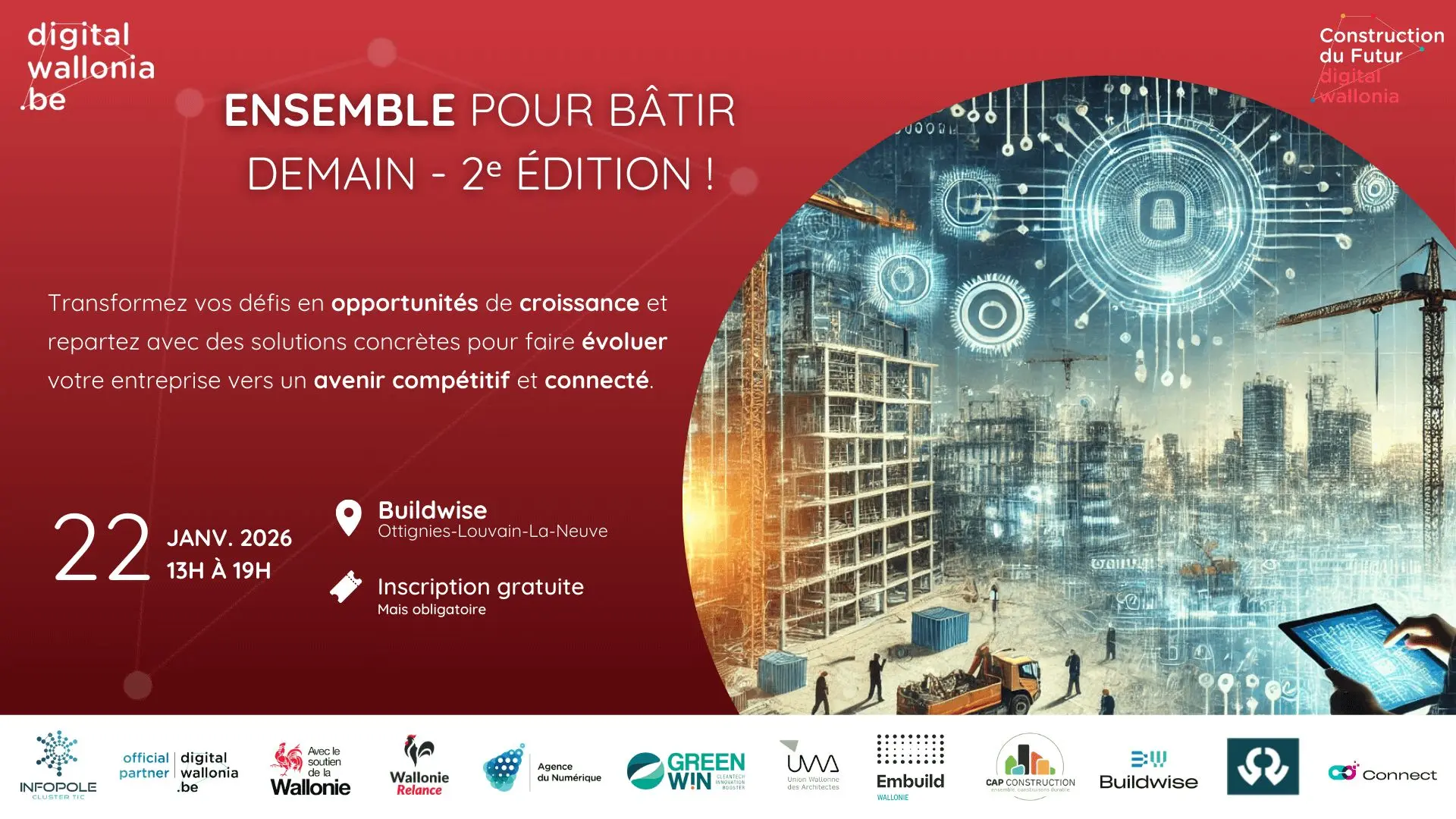 Connectic au Buildwise 2026 : data & digitalisation du secteur constru
